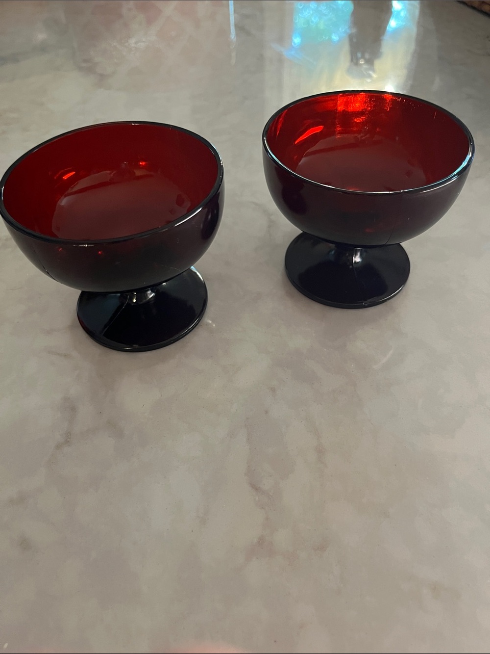 Vintage Anchor Hocking Royal Ruby Red Sherbet Dishes  Ice Cream Sorbet